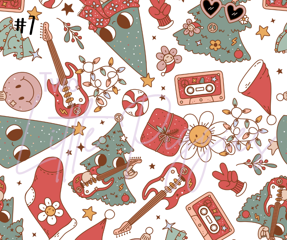 Printed Vinyl - Groovy Retro Christmas