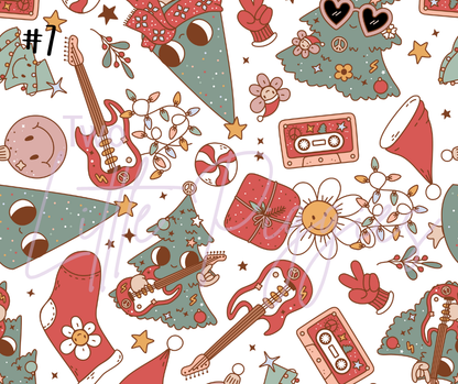 Printed Vinyl - Groovy Retro Christmas