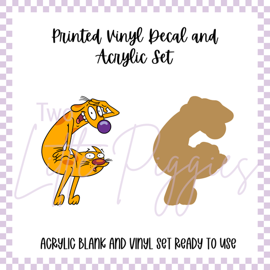 Printed Vinyl and Acrylic Set - 90's - CatDog