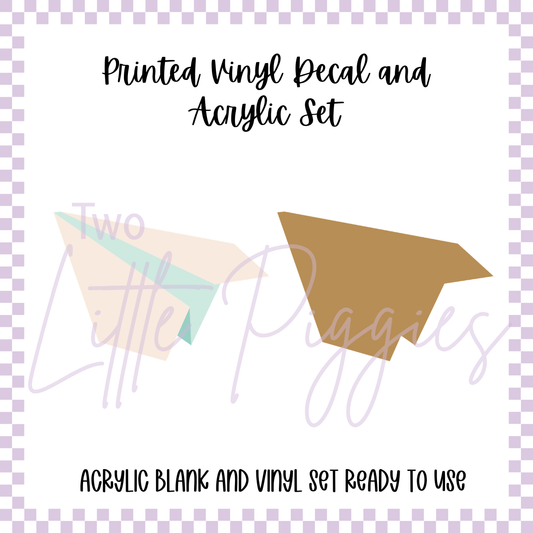 Printed Vinyl and Acrylic Set - Back to School - Retro School - Paper Plane