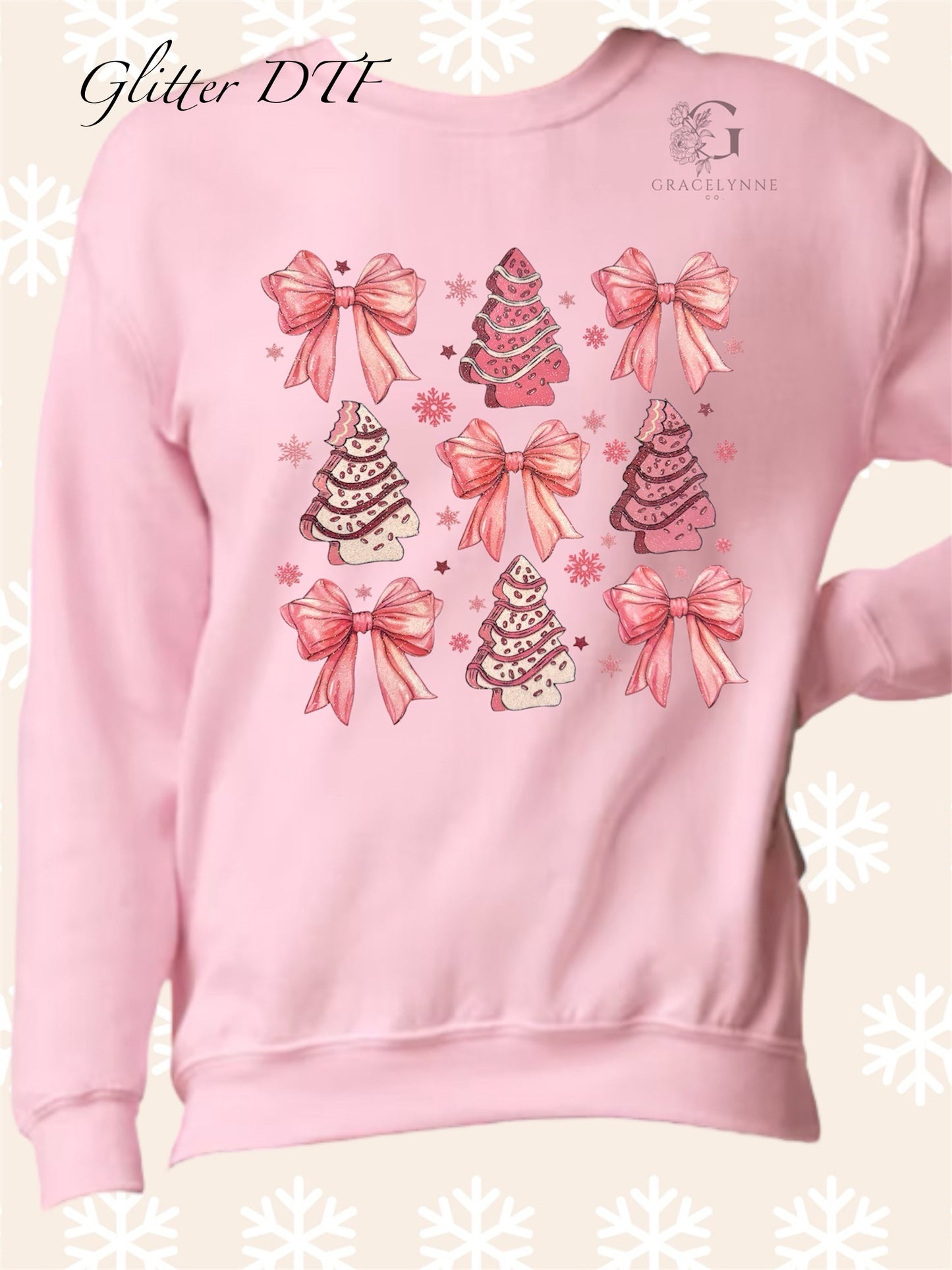 Pink Christmas_Glitter Color DTF