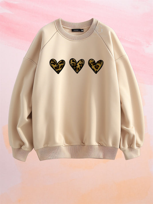 Leopard Hearts Crewneck_Felt Chenille Patch