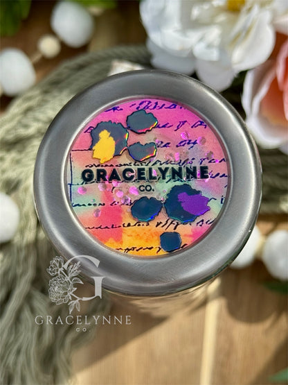 Neon leopard and flowers_20 oz Slim