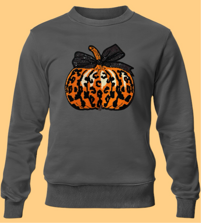 Leopard Pumpkin Crewneck_Chenille Patch