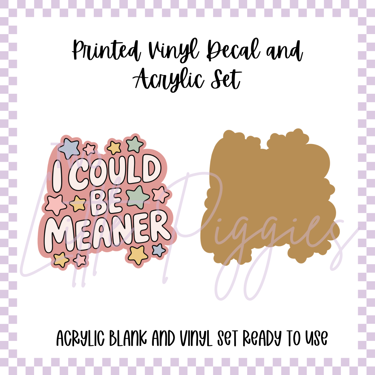 Printed Vinyl and Acrylic Set - I Could be Meaner