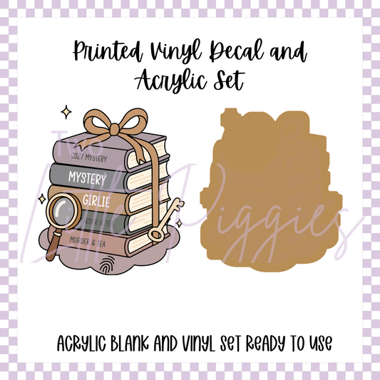 Printed Vinyl and Acrylic Set - Mystery Girlie Book Stack