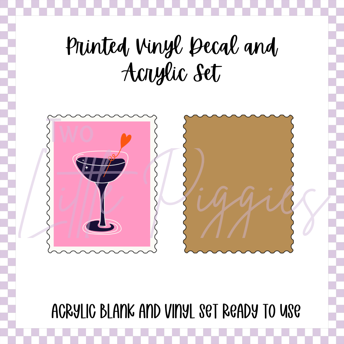 Printed Vinyl and Acrylic Set - Boho Valentine - Cocktail