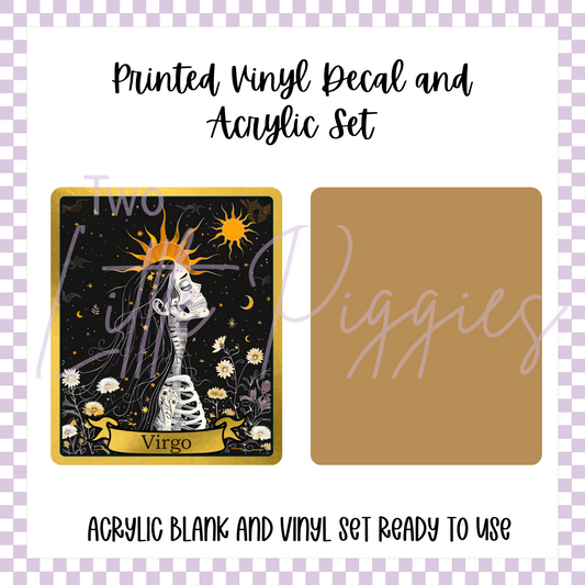 Printed Vinyl and Acrylic Set - Skeleton Tarot Virgo