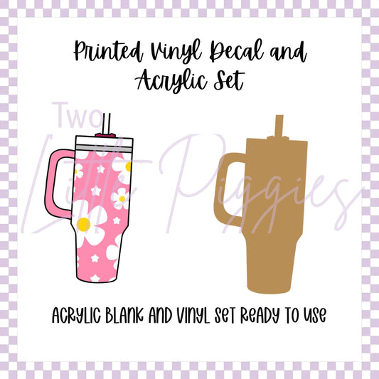 Printed Vinyl and Acrylic Set - Retro tumbler