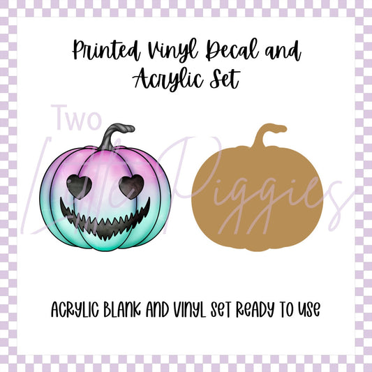 Printed Vinyl and Acrylic Set - Pastel Jackolantern