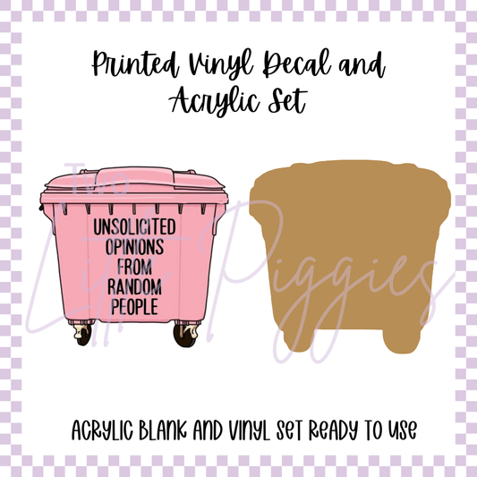 Printed Vinyl and Acrylic Set - Opinions from Random People
