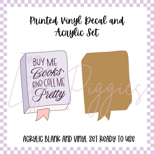 Printed Vinyl and Acrylic Set - Pastel Bookish - Call Me Pretty