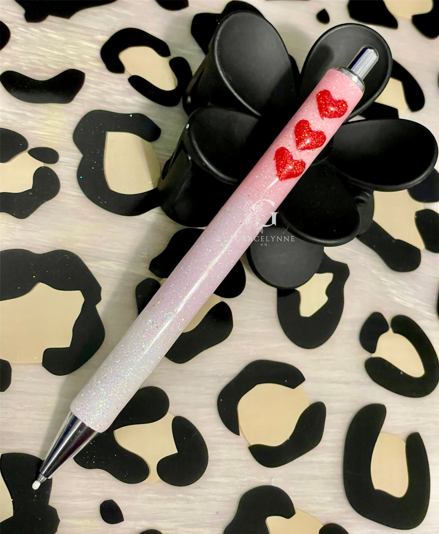 Pink Ombré with Hearts Pen