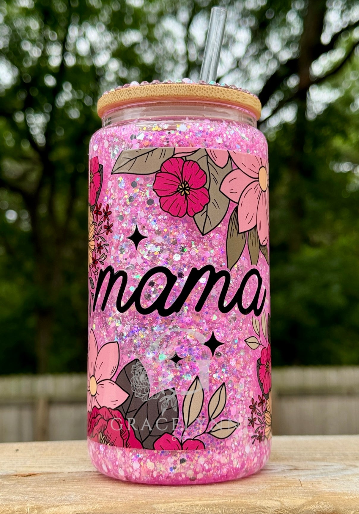 Mama Floral - 16 oz Glass Snowglobe