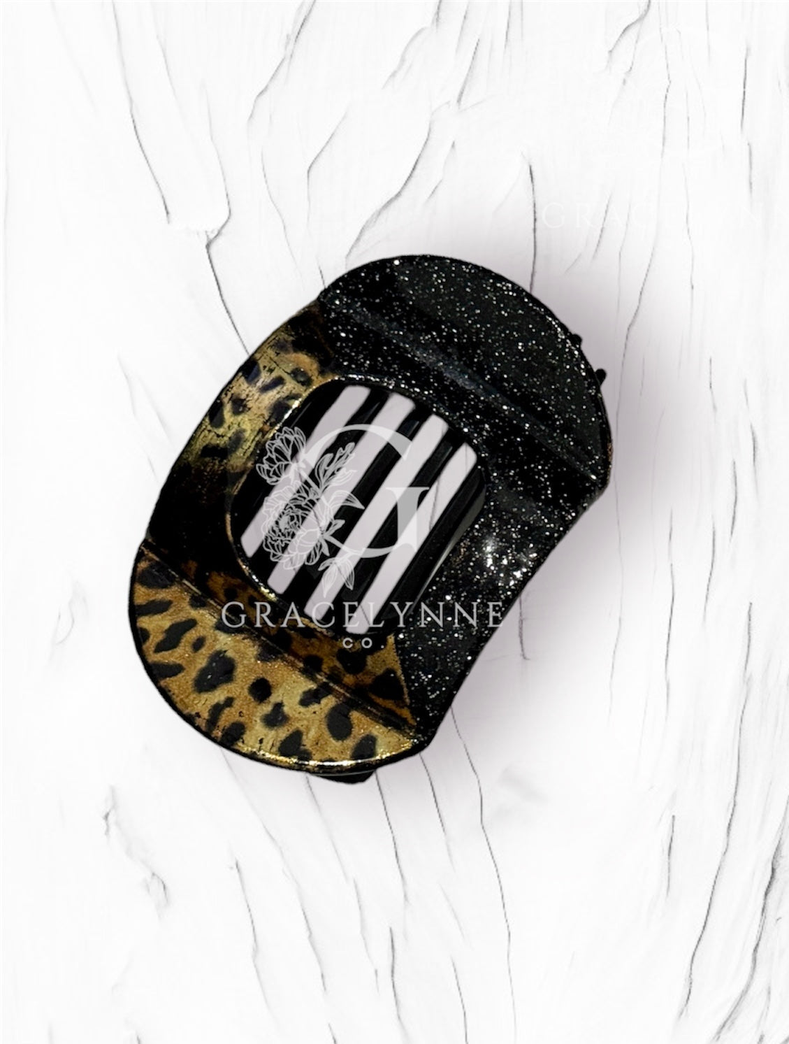 Hair clip - Black and Cheetah