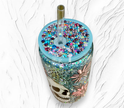 Daisy Skull - 16 oz Glass Snowglobe